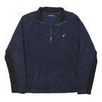 NAUTICA Mens Navy & Black Polyester Blend Zip Jacket XL Fleece Casual