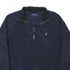NAUTICA Mens Navy & Black Polyester Blend Zip Jacket XL Fleece Casual