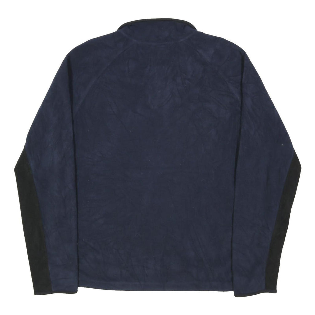NAUTICA Mens Navy & Black Polyester Blend Zip Jacket XL Fleece Casual