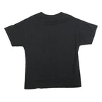 CHAMPION Mens Black Graphic T-Shirt L Short Sleeve Crew Neck Cotton Blend Casual