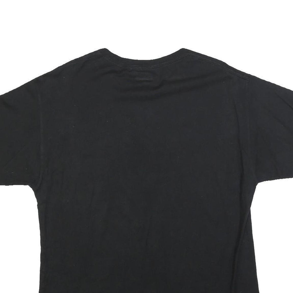 CHAMPION Mens Black Graphic T-Shirt L Short Sleeve Crew Neck Cotton Blend Casual