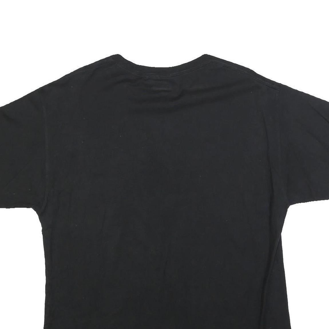 CHAMPION Mens Black Graphic T-Shirt L Short Sleeve Crew Neck Cotton Blend Casual