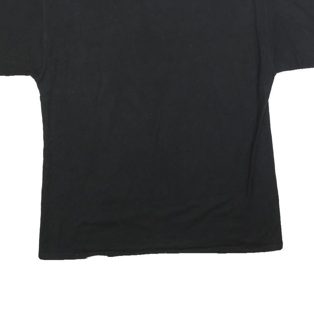 CHAMPION Mens Black Graphic T-Shirt L Short Sleeve Crew Neck Cotton Blend Casual