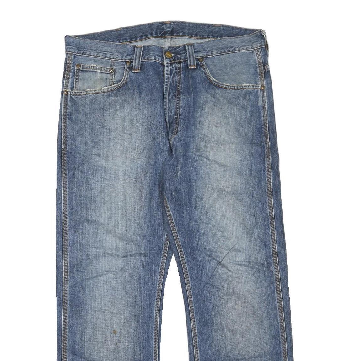 CARHARTT Mens Regular Fit Blue Denim Straight Leg Jeans W38 L30 Classic Cotton