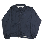 LANDMARK Mens Navy Blue Classic Jacket L Polyester Plain Button Closure