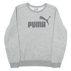 PUMA Mens Grey Cotton Blend Crew Neck M Sweatshirt Logo Print Casual