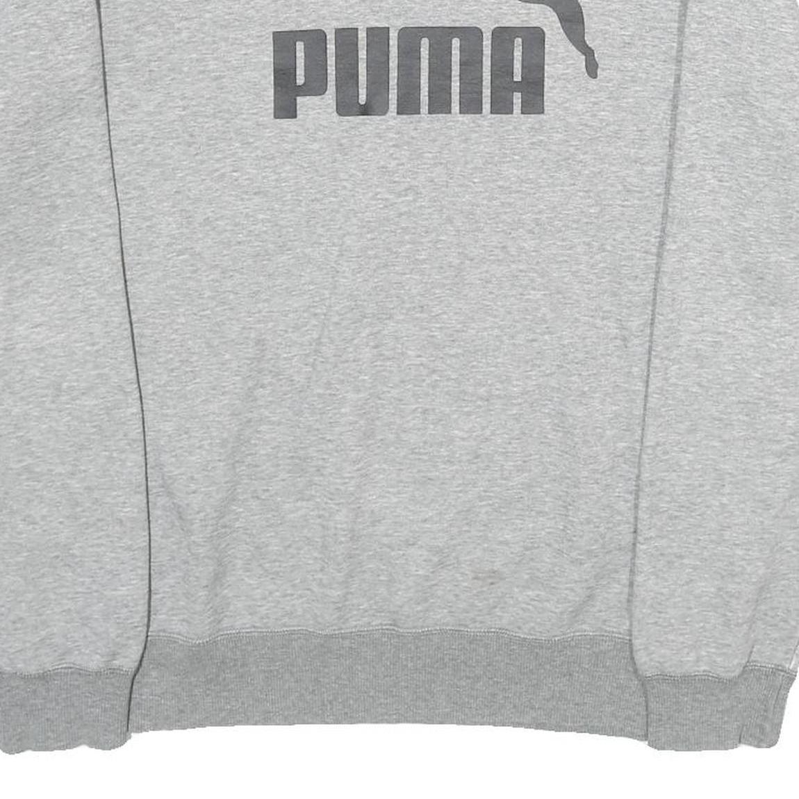 PUMA Mens Grey Cotton Blend Crew Neck M Sweatshirt Logo Print Casual
