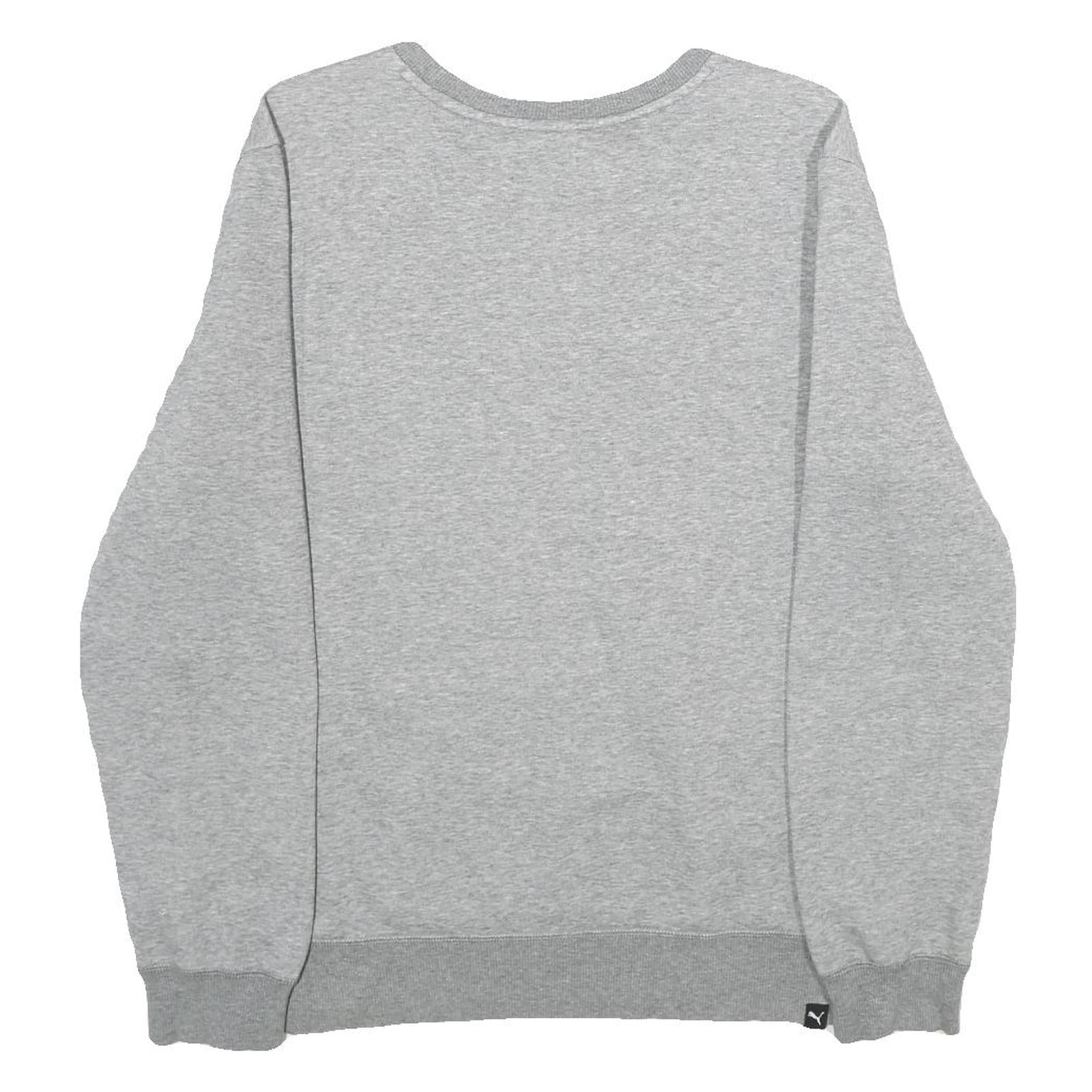 PUMA Mens Grey Cotton Blend Crew Neck M Sweatshirt Logo Print Casual