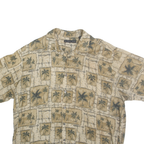NATURAL ISSUE Mens Beige & Cream Short Sleeve Viscose Shirt XL Palm Tree Print