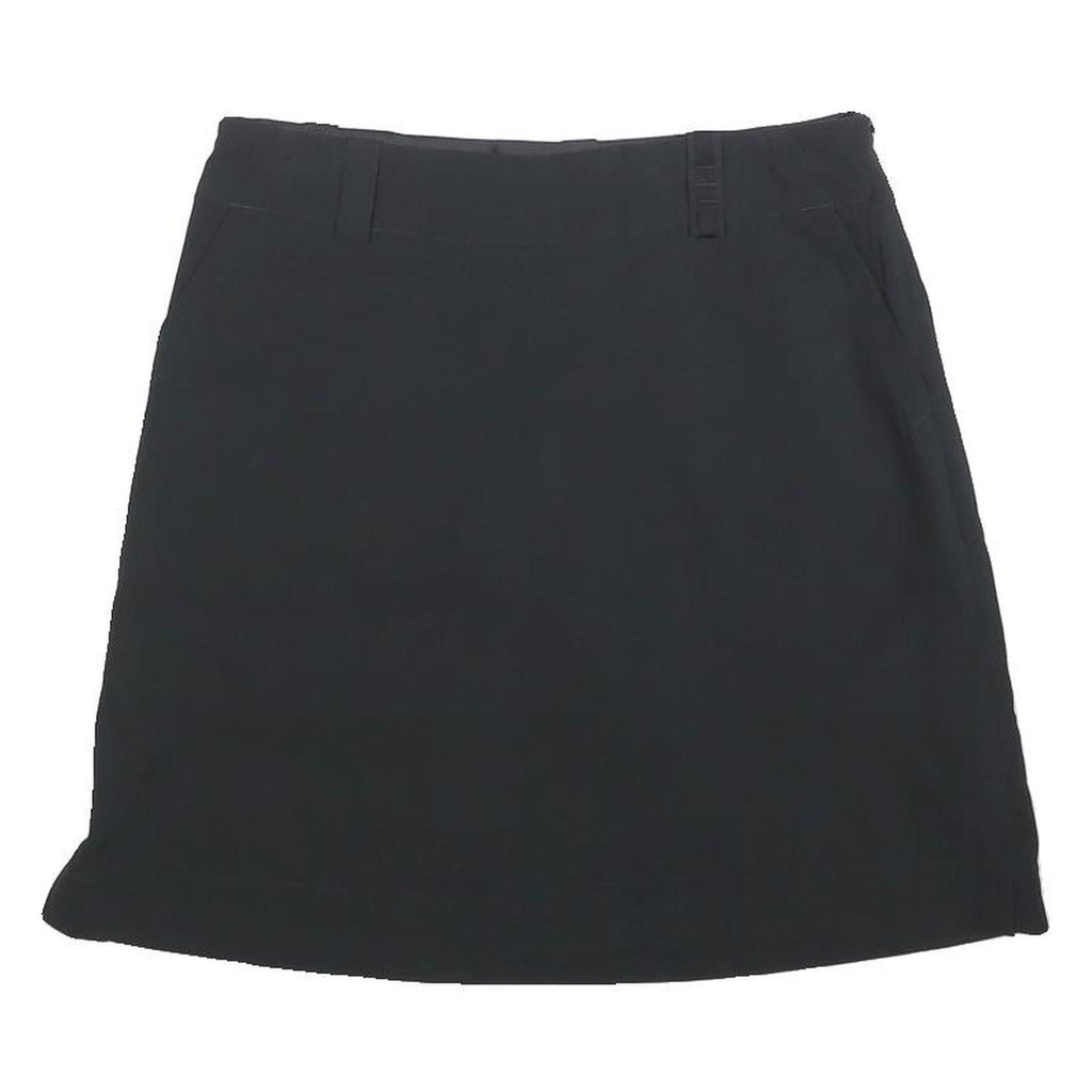 NIKE Womens Black Skort Knee Length Polyester Blend Plain UK 6 Elegant Casual
