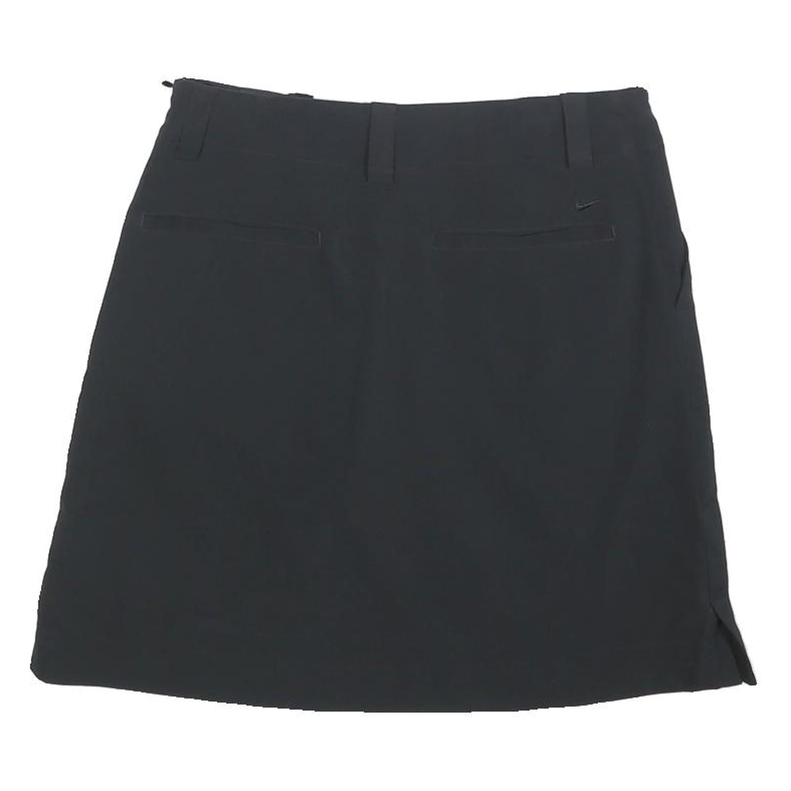 NIKE Womens Black Skort Knee Length Polyester Blend Plain UK 6 Elegant Casual