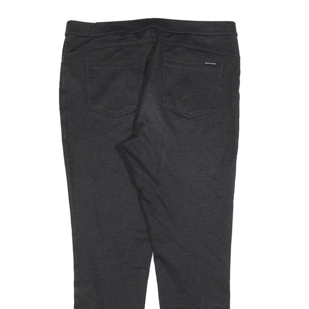 DKNY Womens Cotton Blend Black Slim Straight Trousers W34 L28 Stylish Comfort