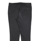 DKNY Womens Cotton Blend Black Slim Straight Trousers W34 L28 Stylish Comfort