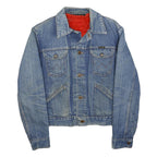 WRANGLER Womens Blue Denim Jacket S Down Button Closure Classic Fit Warm