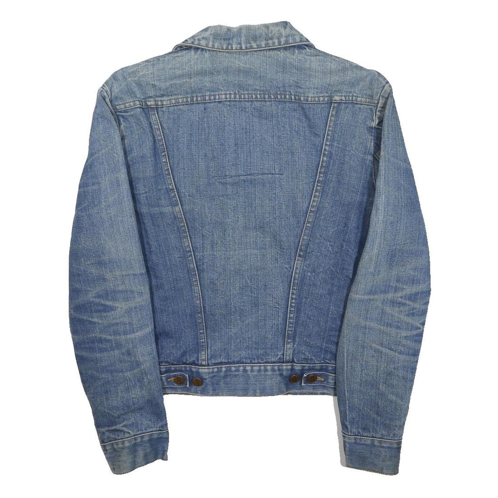 WRANGLER Womens Blue Denim Jacket S Down Button Closure Classic Fit Warm