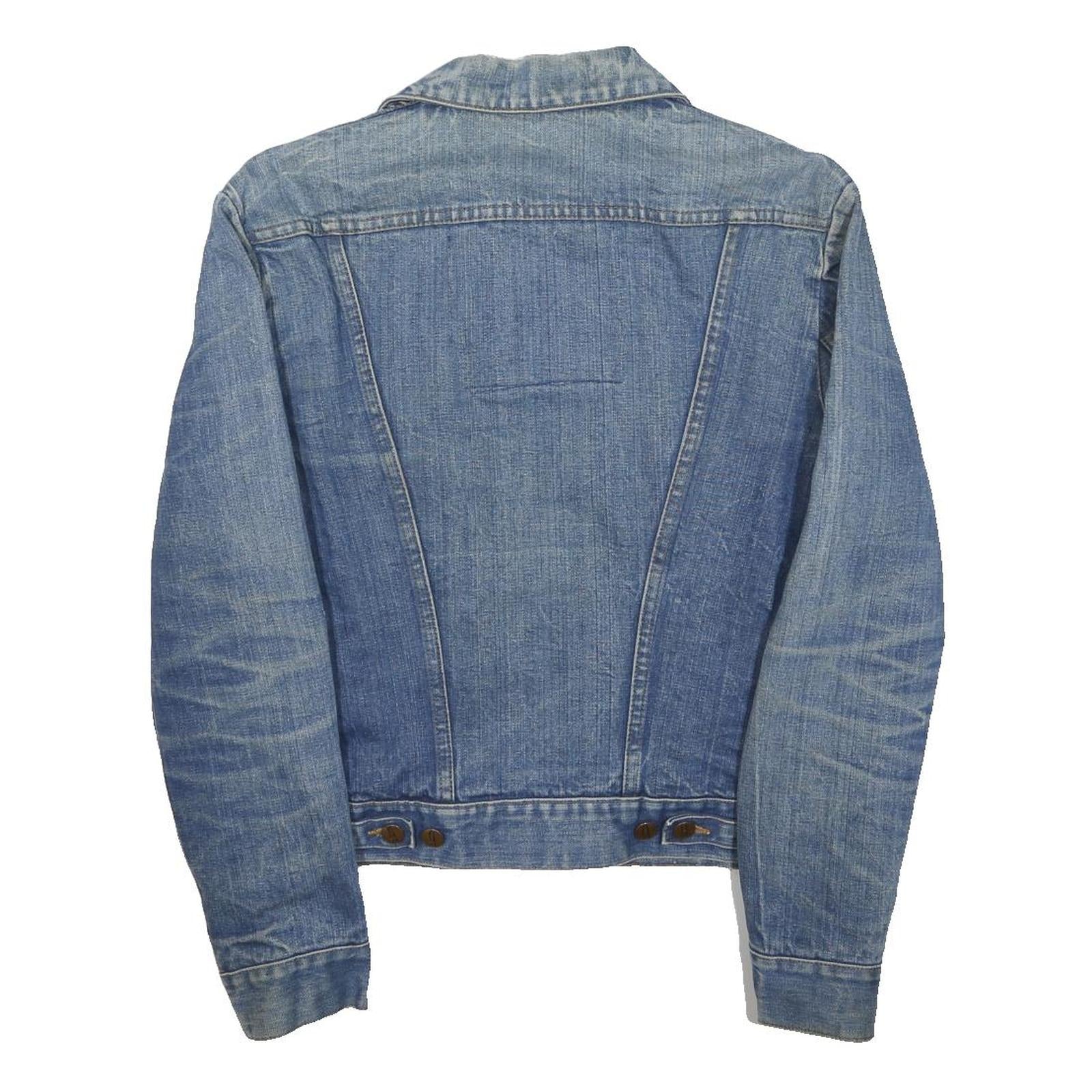WRANGLER Womens Blue Denim Jacket S Down Button Closure Classic Fit Warm