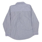 CHAPS Mens Blue & White Striped Cotton Shirt M Classic Button Down