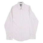 CALVIN KLEIN Slim Fit Mens Shirt Purple Striped Long Sleeve M