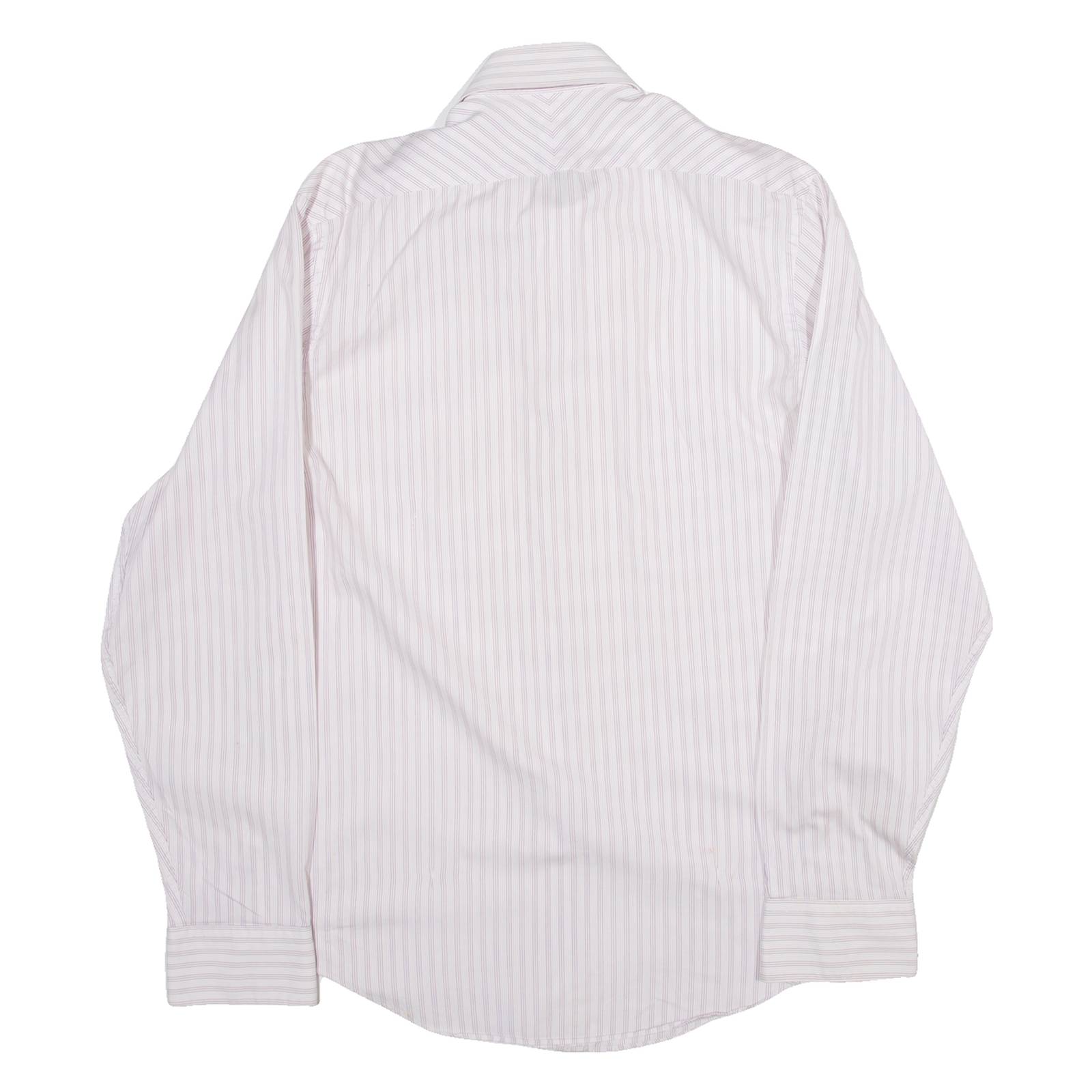 CALVIN KLEIN Slim Fit Mens Shirt Purple Striped Long Sleeve M
