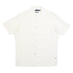 NAUTICA Mens White Cotton Blend Short Sleeve Shirt M Classic Fit Casual