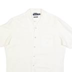 NAUTICA Mens White Cotton Blend Short Sleeve Shirt M Classic Fit Casual
