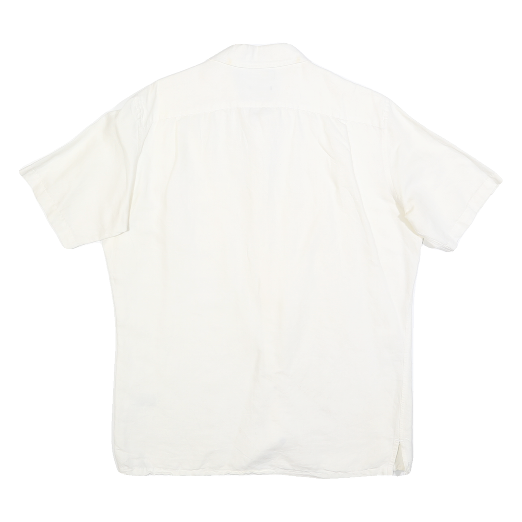 NAUTICA Mens White Cotton Blend Short Sleeve Shirt M Classic Fit Casual