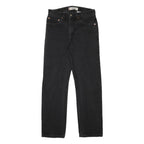 LEVI'S 505 Mens Jeans Black Regular Straight Denim W32 L31 Button Closure