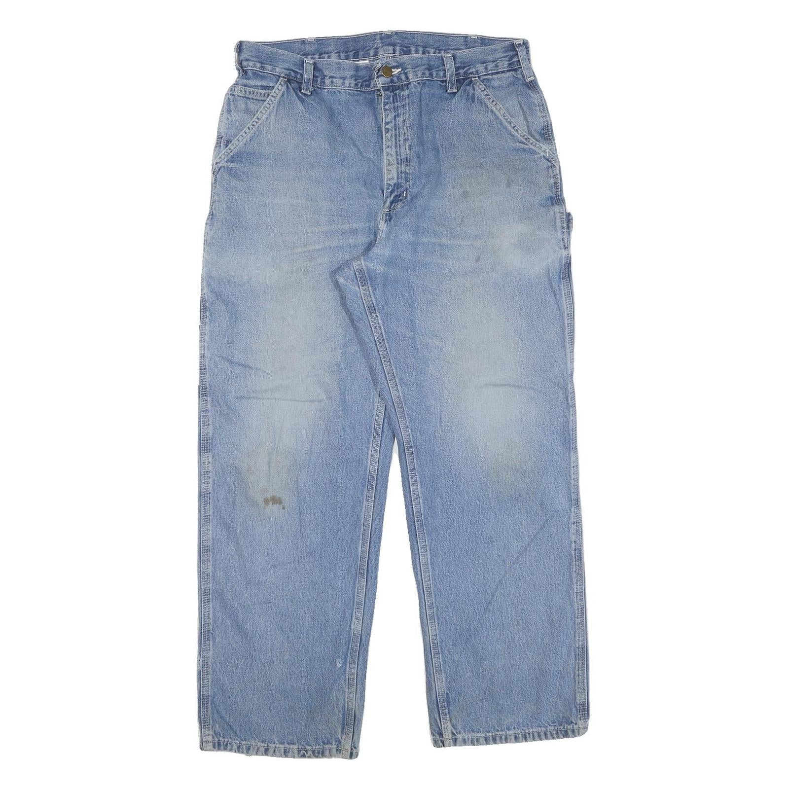 CARHARTT Mens Jeans Blue Regular Straight Denim Medium W36 L30 Workwear