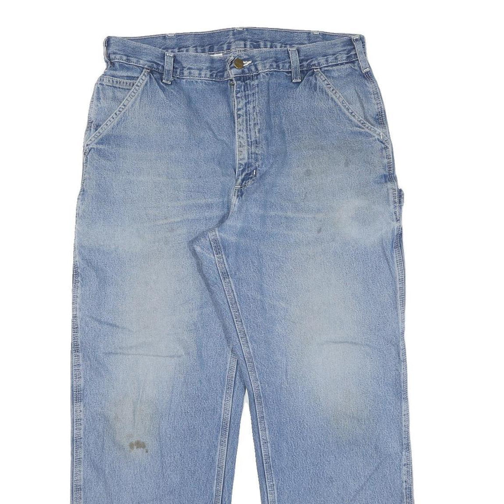 CARHARTT Mens Jeans Blue Regular Straight Denim Medium W36 L30 Workwear