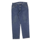 WRANGLER Mens Blue Relaxed Straight Denim Medium W36 L32 Casual Zip Jeans
