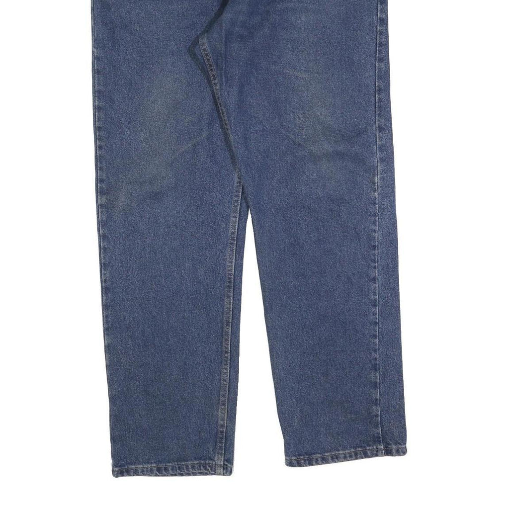 WRANGLER Mens Blue Relaxed Straight Denim Medium W36 L32 Casual Zip Jeans