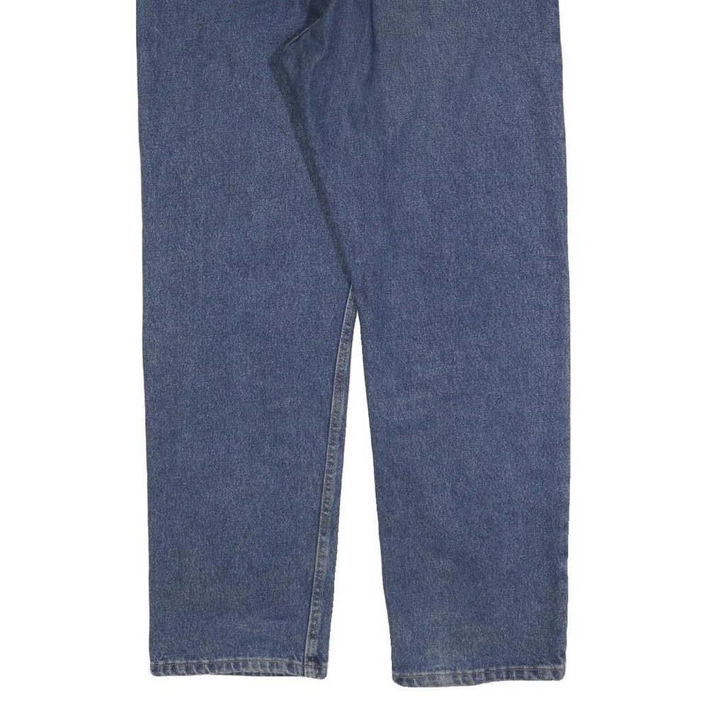 WRANGLER Mens Blue Relaxed Straight Denim Medium W36 L32 Casual Zip Jeans