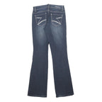 CARRELI Womens Slim Flared Denim Medium Blue W27 L30 Stylish Cotton Blend Zip