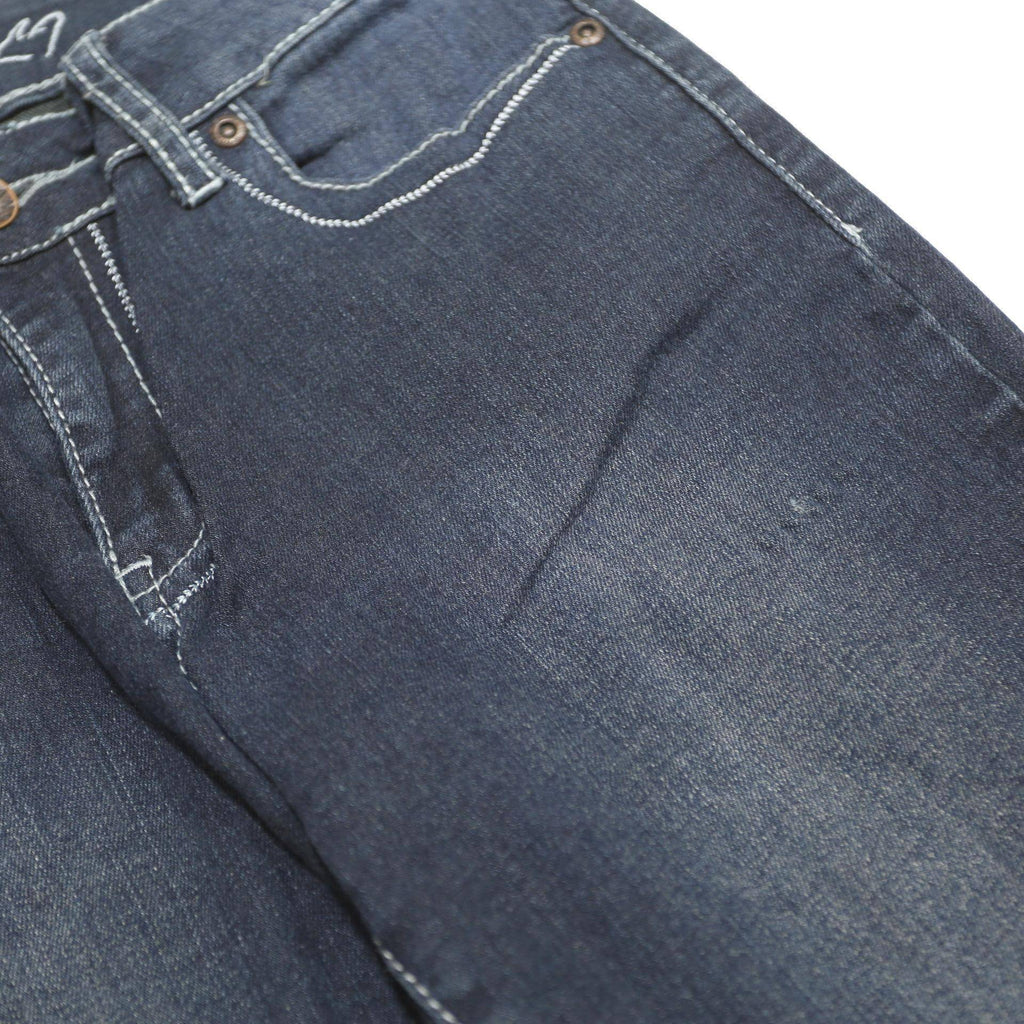 CARRELI Womens Slim Flared Denim Medium Blue W27 L30 Stylish Cotton Blend Zip