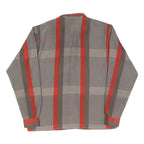 Womens Grey & Red Striped Shirt Long Sleeve Collared M Polyester Blend Classic