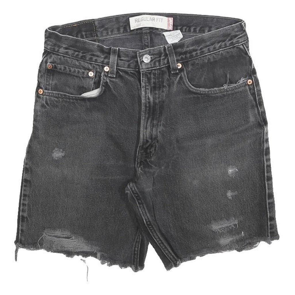 LEVI'S Mens Shorts Black Denim Cut-Off M W32 Distressed Casual Summer