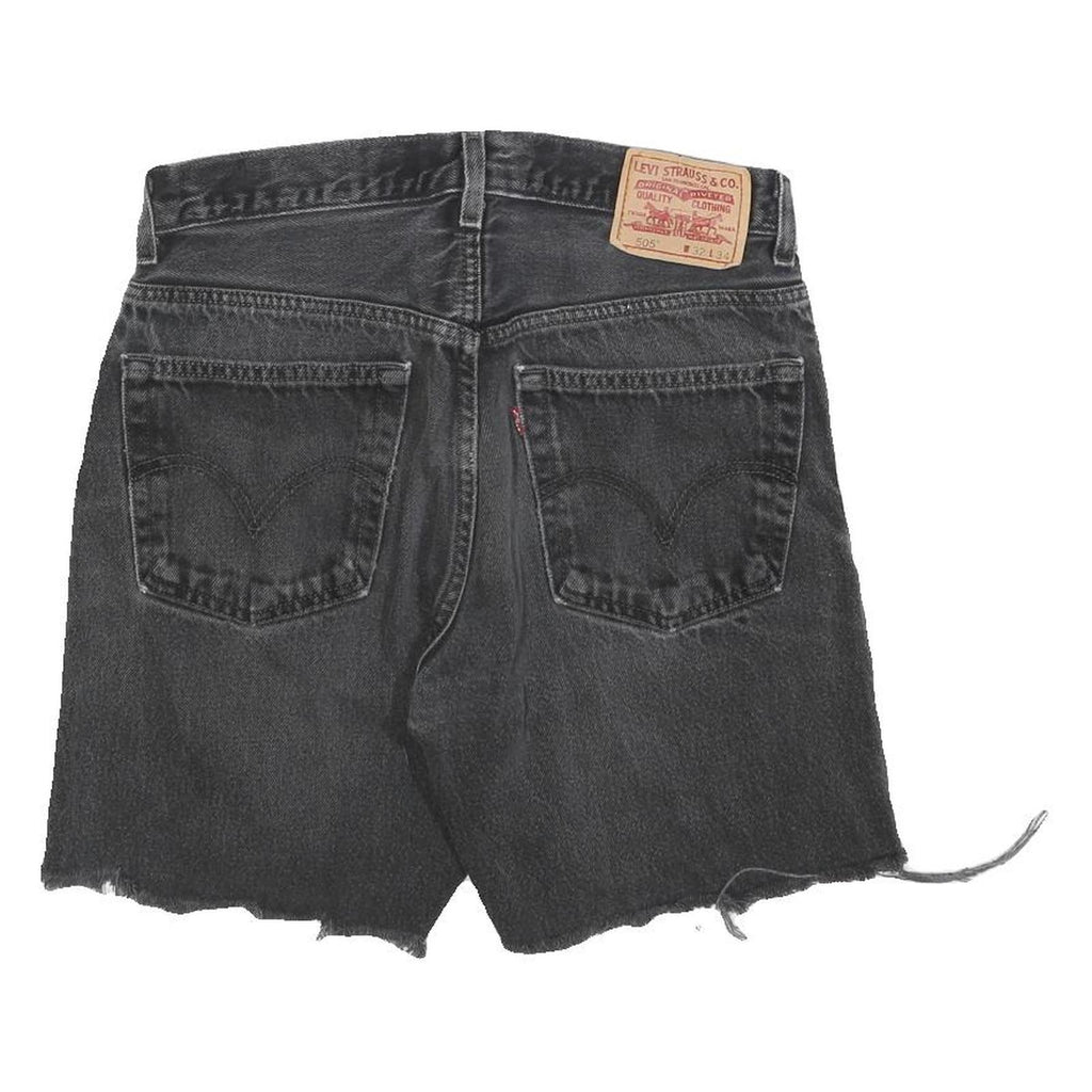 LEVI'S Mens Shorts Black Denim Cut-Off M W32 Distressed Casual Summer