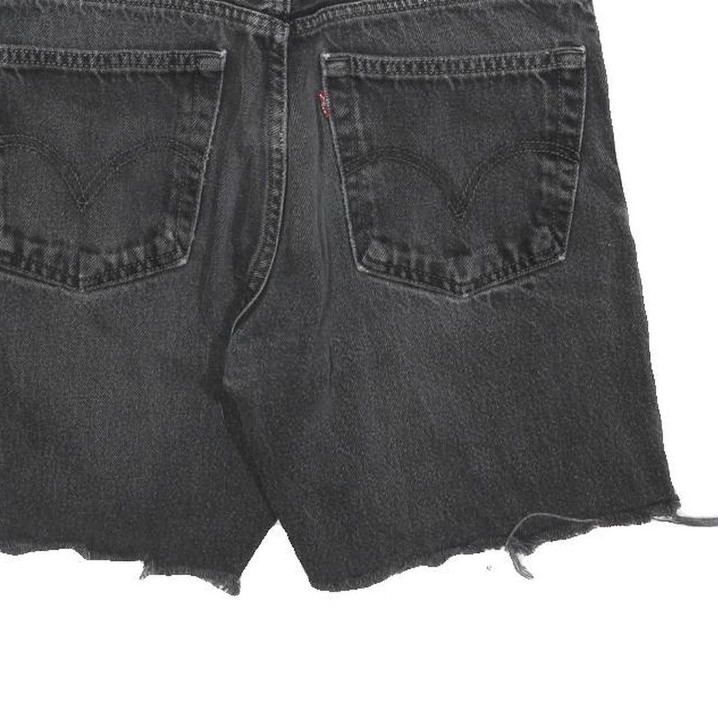 LEVI'S Mens Shorts Black Denim Cut-Off M W32 Distressed Casual Summer