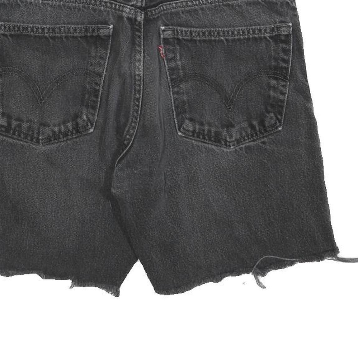 LEVI'S Mens Shorts Black Denim Cut-Off M W32 Distressed Casual Summer