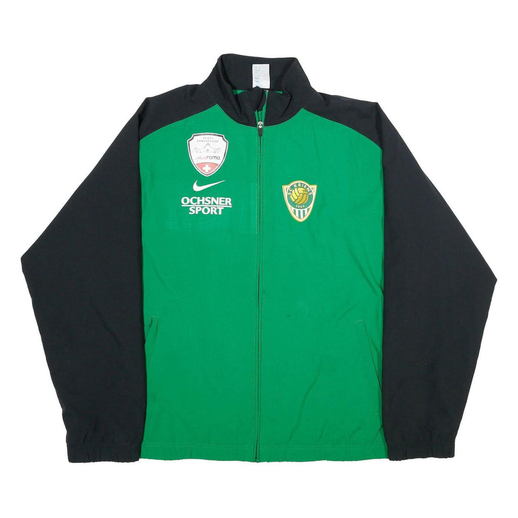 NIKE Mens Green & Black Sport Team Zip Jacket XL Polyester Athletic