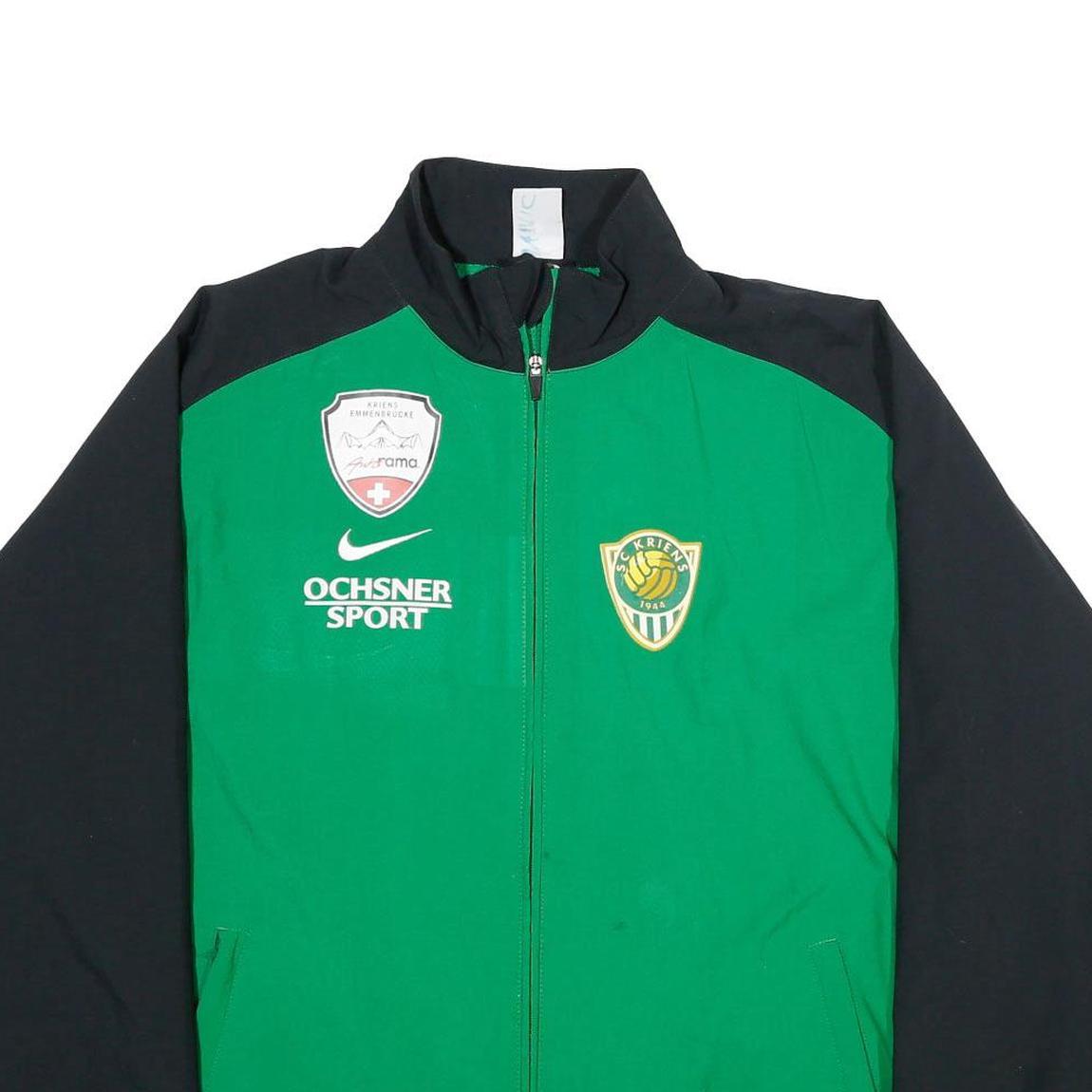 NIKE Mens Green & Black Sport Team Zip Jacket XL Polyester Athletic