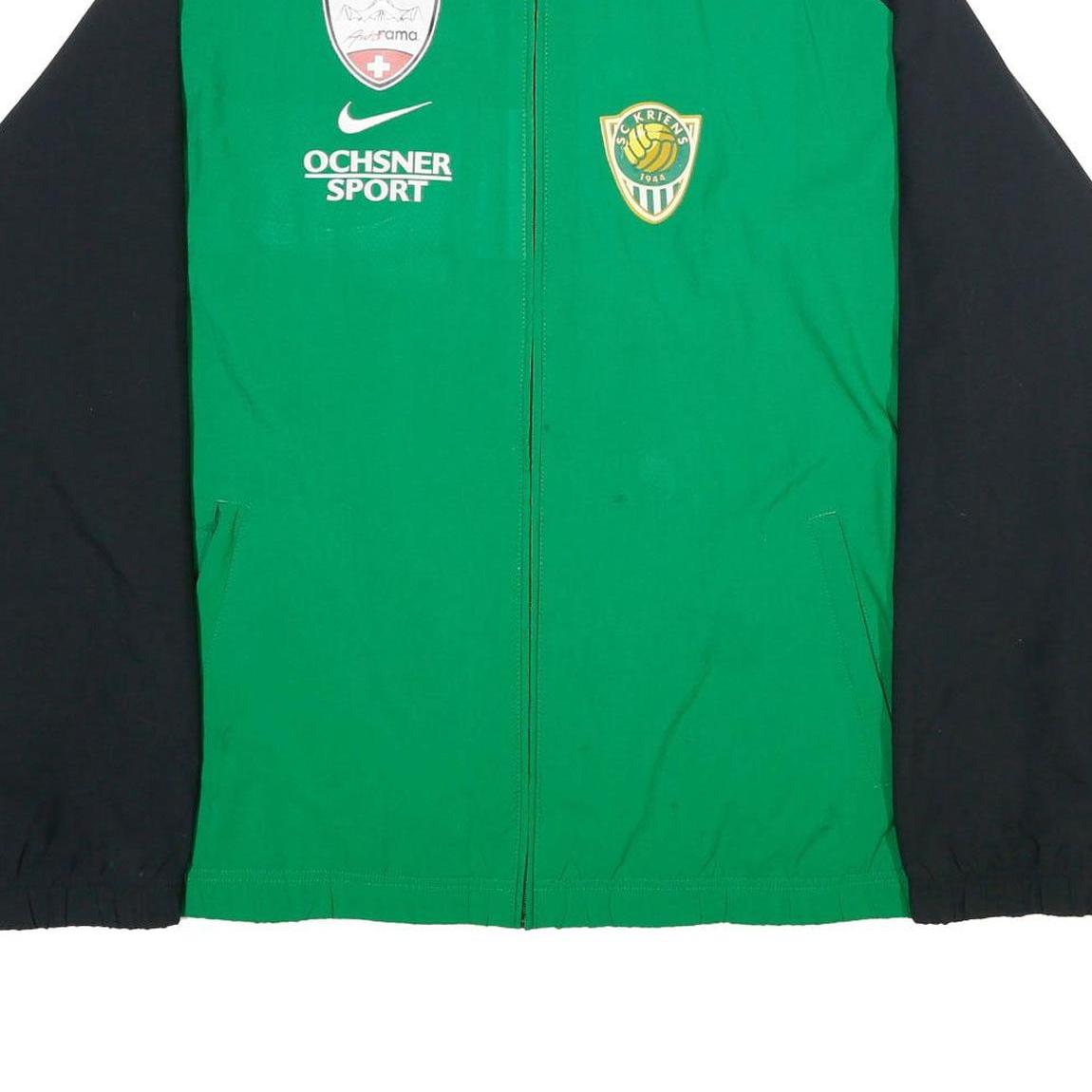 NIKE Mens Green & Black Sport Team Zip Jacket XL Polyester Athletic