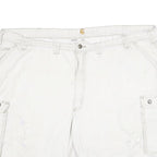 CARHARTT Mens White Cargo Cotton Shorts 4XL W48 Large Pocket Utility Workwear