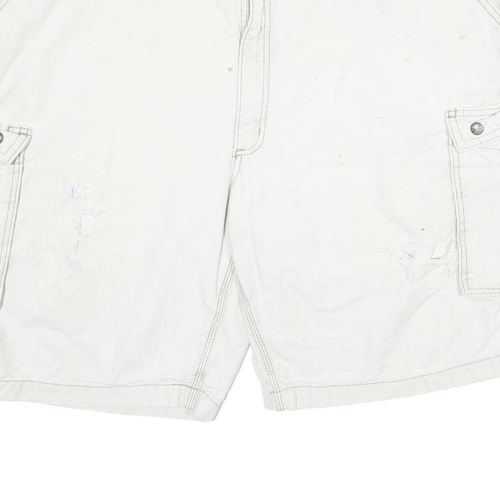 CARHARTT Mens White Cargo Cotton Shorts 4XL W48 Large Pocket Utility Workwear