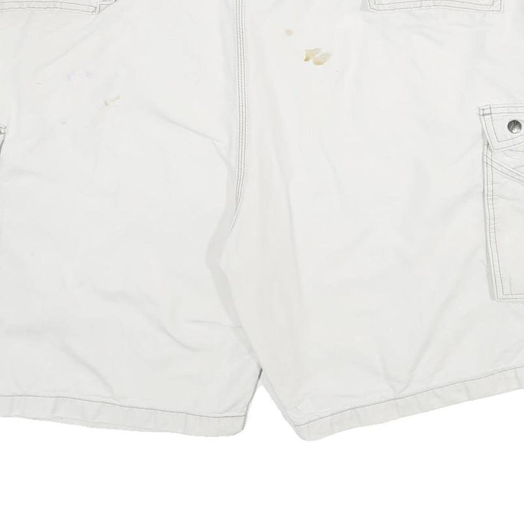 CARHARTT Mens White Cargo Cotton Shorts 4XL W48 Large Pocket Utility Workwear