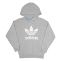 ADIDAS Womens Grey Cotton Blend Hoodie UK 10 Trefoil Logo Pullover