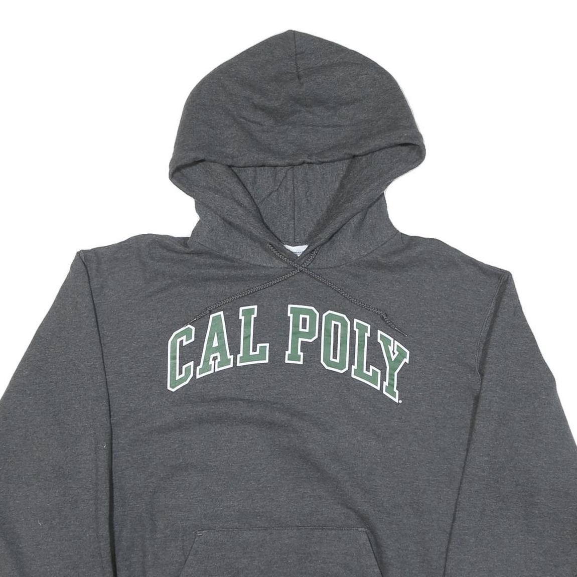 CHAMPION Mens Grey Cal Poly Pullover Hoodie M Cotton Blend Comfortable Casual