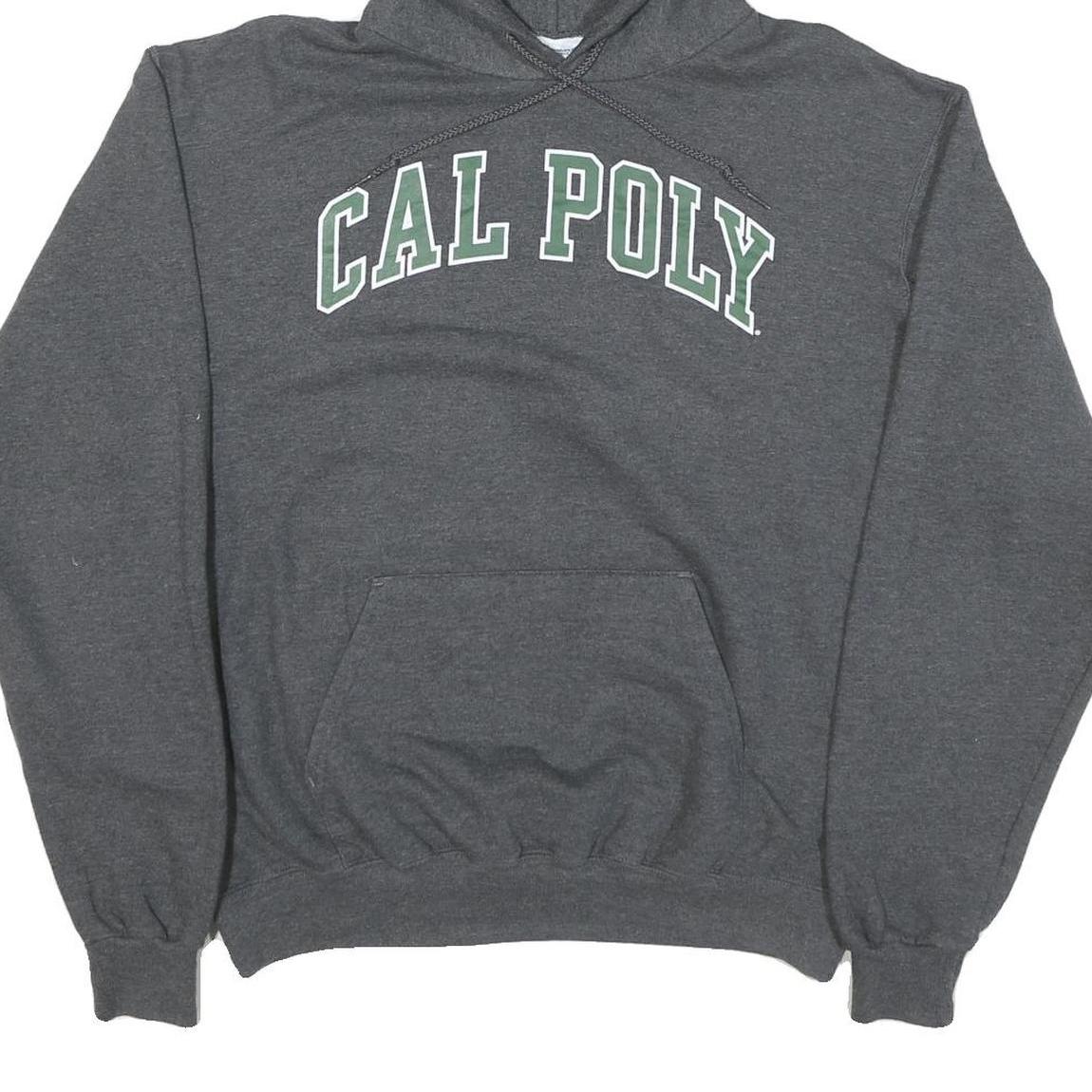 CHAMPION Mens Grey Cal Poly Pullover Hoodie M Cotton Blend Comfortable Casual