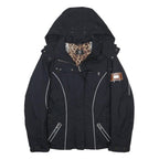BOGNER Womens Black Jacket M Polyamide Plain Zip Hooded Winter Sport Activewear