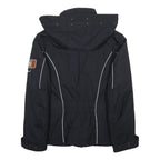 BOGNER Womens Black Jacket M Polyamide Plain Zip Hooded Winter Sport Activewear